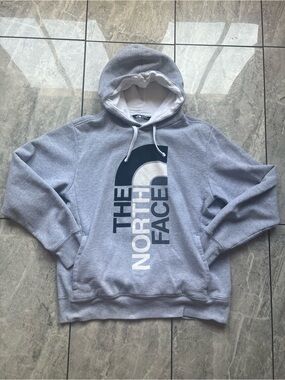 The North Face Trivert Pullover Hoodies Mens Gray/White Half Dome Logo Cotton M